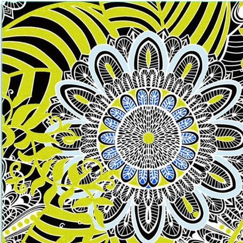 300x300mm Black Gold Tone Floral Medallion Tiles TQ39-CN33G13