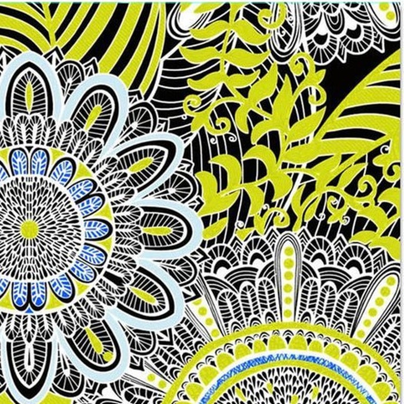 300x300mm Black Gold Tone Floral Medallion Tiles TQ39-CN33G13