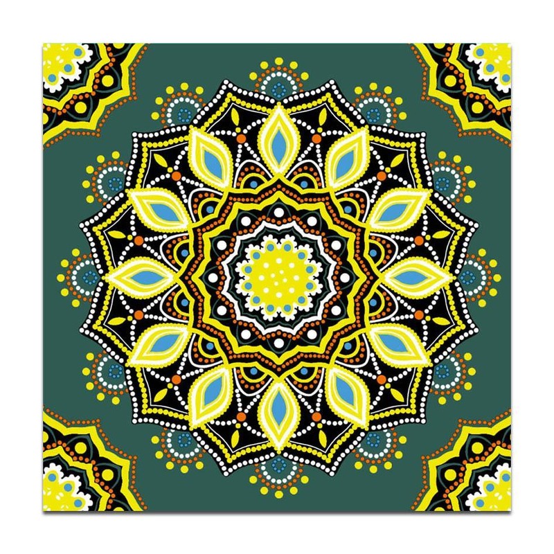 300x300mm Dark Green Ornamental Star Tiles TQ39-CN33G15