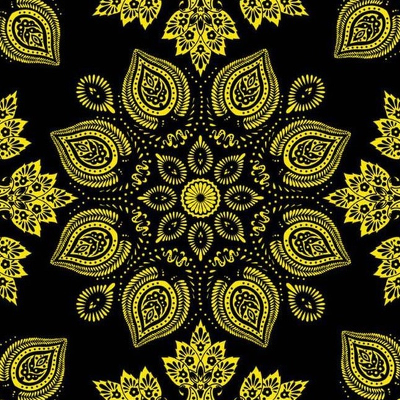 300x300mm Black Gold Tone Floral Tiles TQ39-CN33G16