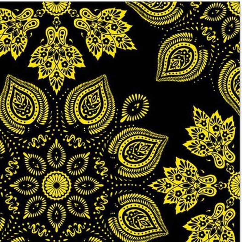 300x300mm Black Gold Tone Floral Tiles TQ39-CN33G16