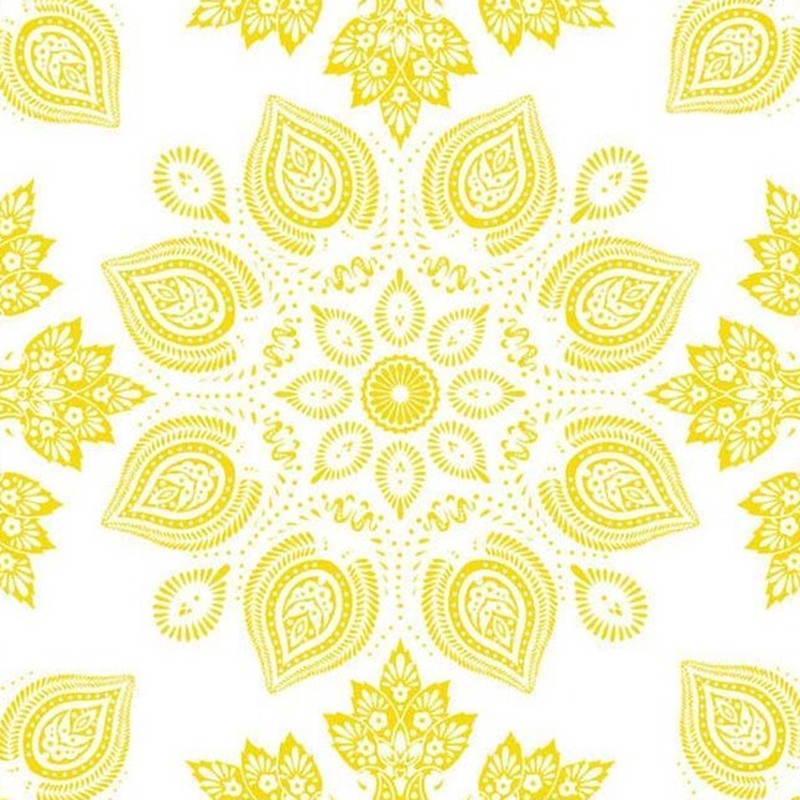 300x300mm White Gold Tone Floral Tiles TQ39-CN33G17