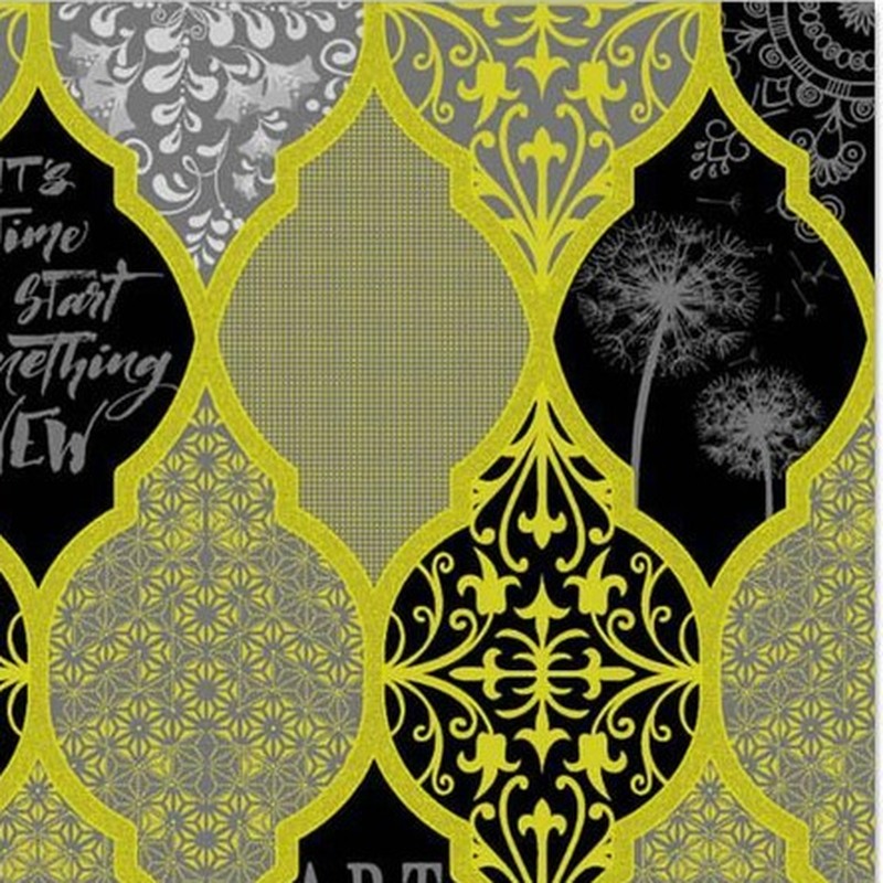 300x300mm Black Grey Lantern Patchwork Tiles TQ39-CN33G19