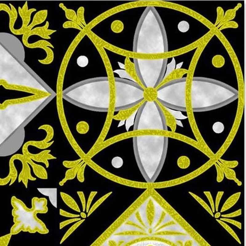 300x300mm Black Gold Tone Mixed Medallion Tiles TQ39-CN33G26