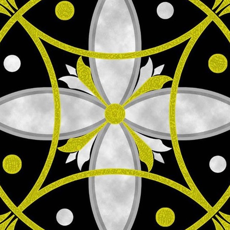 300x300mm Black Grey Petal Geometry Tiles TQ39-CN33G30