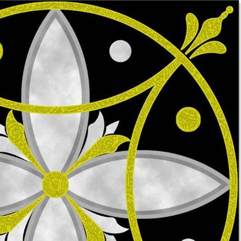 300x300mm Black Grey Petal Geometry Tiles TQ39-CN33G30
