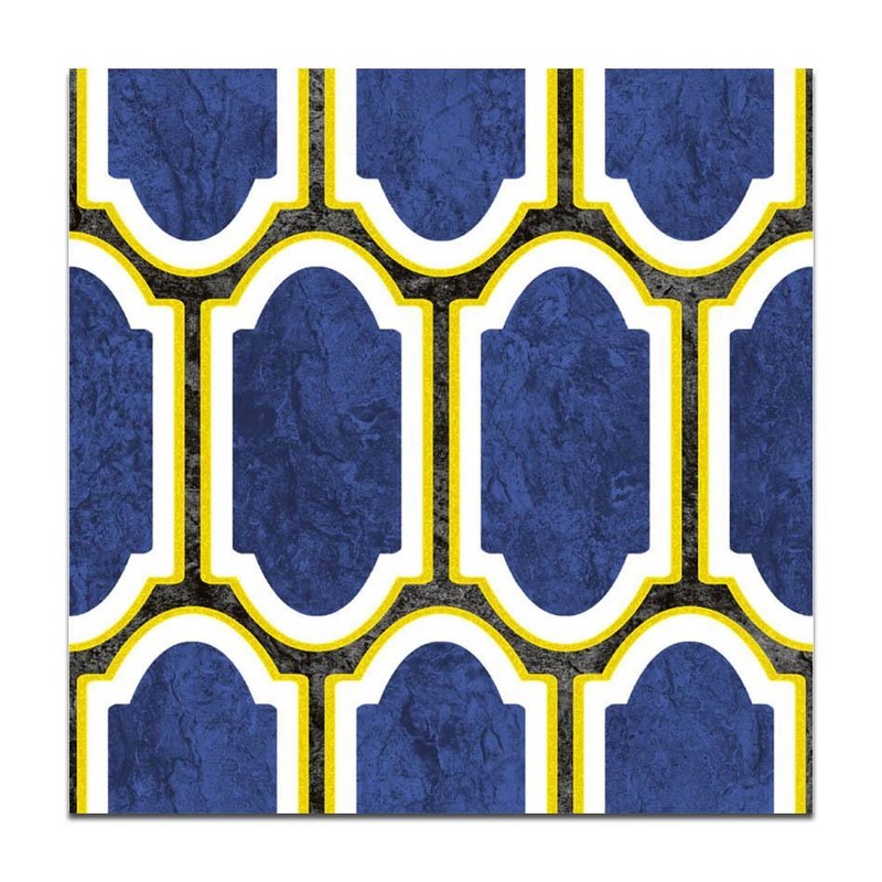 300x300mm Blue Gold Tone Curved Lattice Tiles TQ39-CN33G41