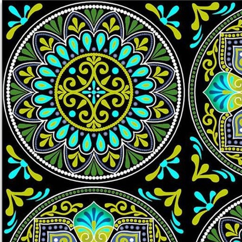 300x300mm Blue Green Ornamental Medallion Tiles TQ39-CN33G42