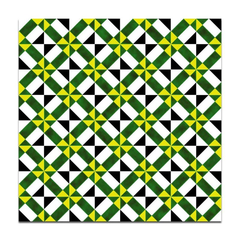 300x300mm Green Black Mosaic Geometry Tiles TQ39-CN33G45