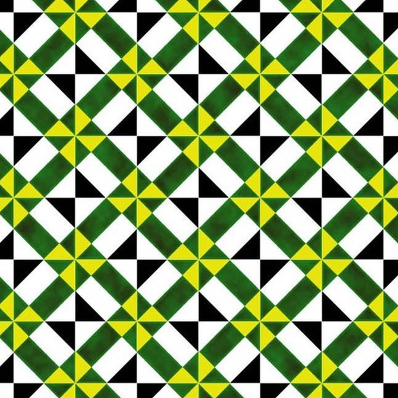 300x300mm Green Black Mosaic Geometry Tiles TQ39-CN33G45
