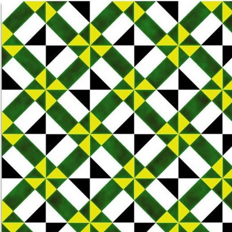 300x300mm Green Black Mosaic Geometry Tiles TQ39-CN33G45