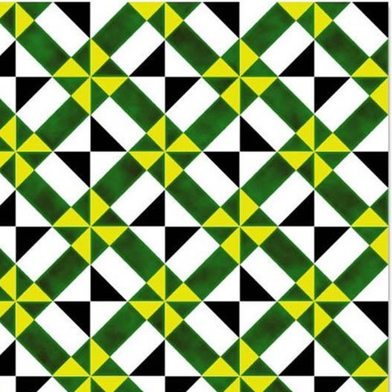 300x300mm Green Black Mosaic Geometry Tiles TQ39-CN33G45