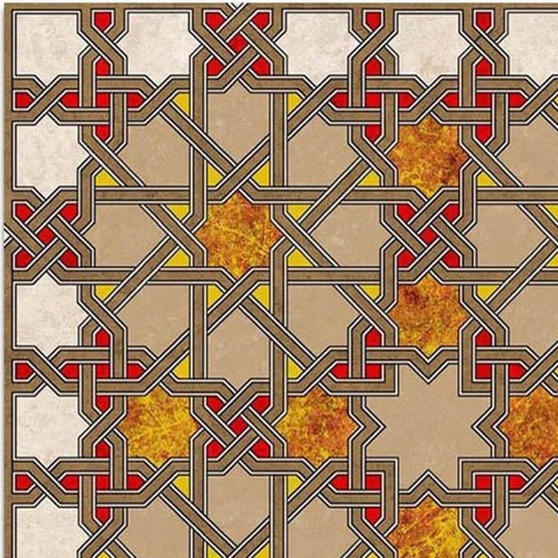 300x300mm Rust Grey Geometric Lattice Tiles TQ39-CN33G49