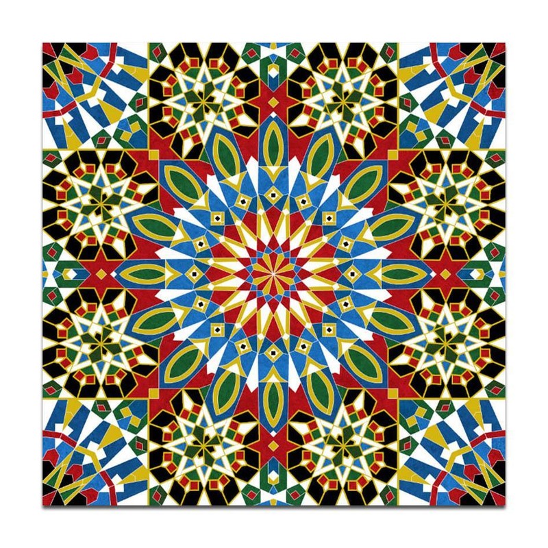 300x300mm Multicolour Mosaic Rosette Tiles TQ39-CN33G54