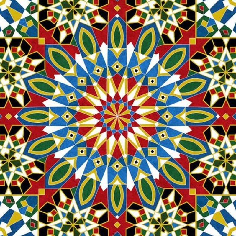 300x300mm Multicolour Mosaic Rosette Tiles TQ39-CN33G54