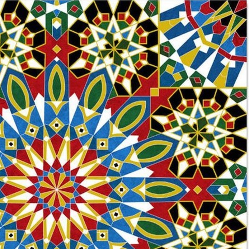 300x300mm Multicolour Mosaic Rosette Tiles TQ39-CN33G54