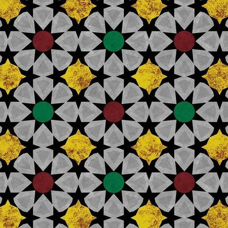 300x300mm Grey Gold Tone Geometric Grid Tiles TQ39-CN33G56