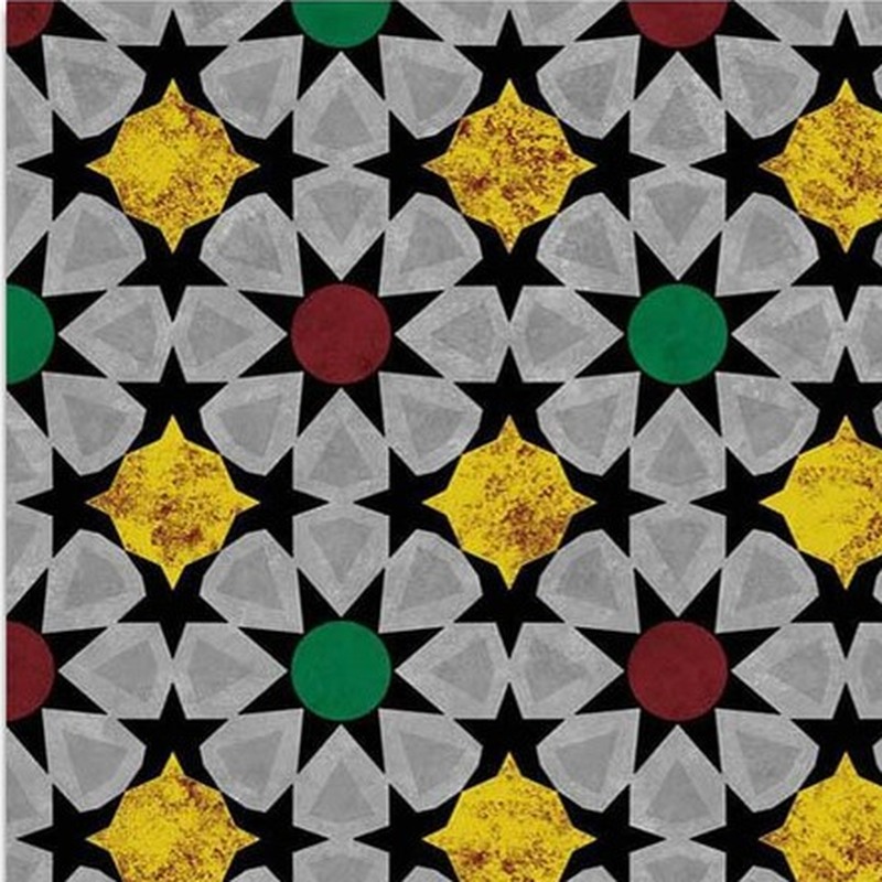 300x300mm Grey Gold Tone Geometric Grid Tiles TQ39-CN33G56
