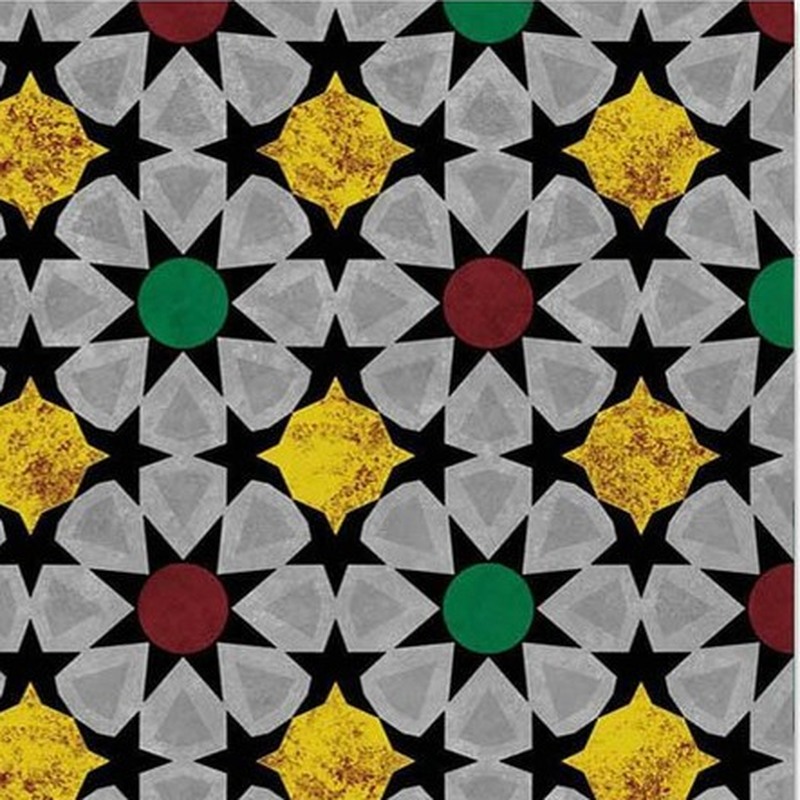 300x300mm Grey Gold Tone Geometric Grid Tiles TQ39-CN33G56