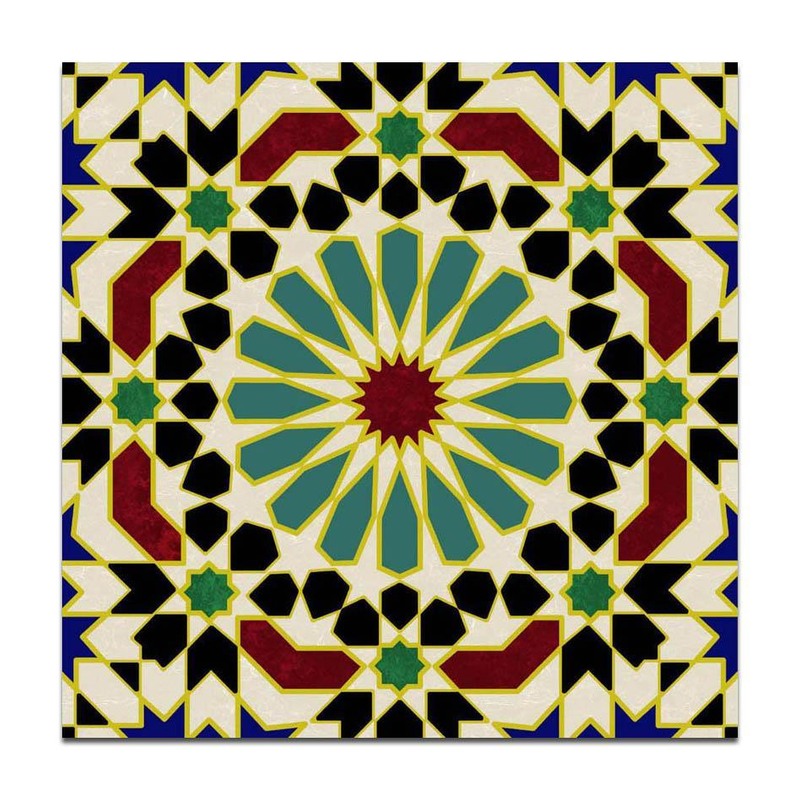 300x300mm Black Cream Mosaic Star Tiles TQ39-CN33G57