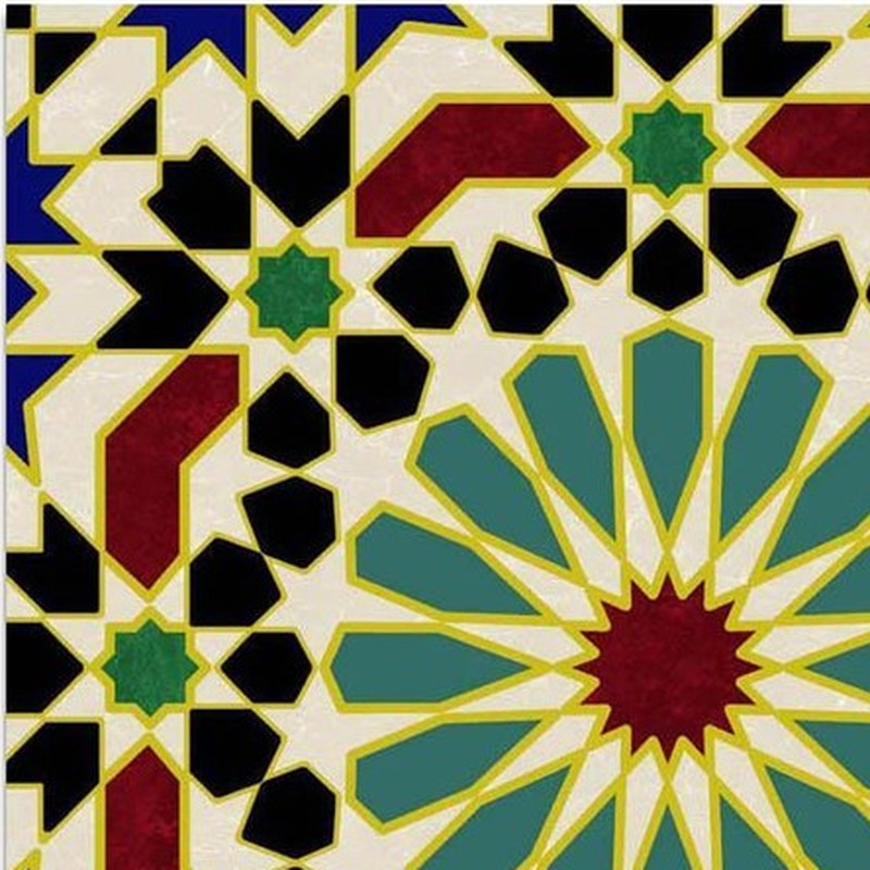 300x300mm Black Cream Mosaic Star Tiles TQ39-CN33G57