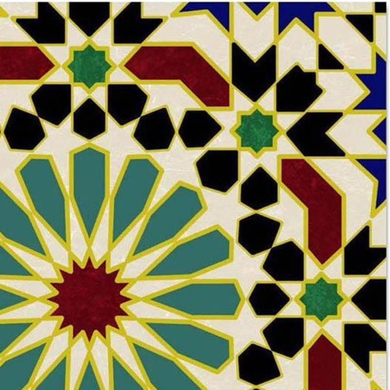 300x300mm Black Cream Mosaic Star Tiles TQ39-CN33G57