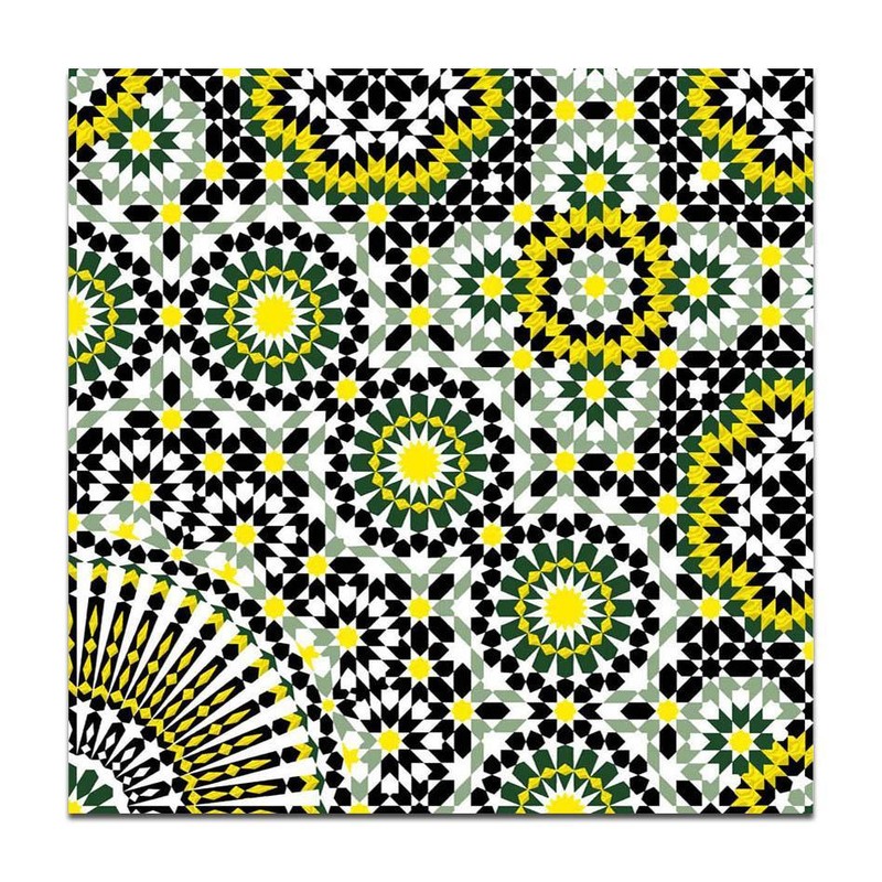 300x300mm Black Cream Mosaic Medallion Tiles TQ39-CN33G58