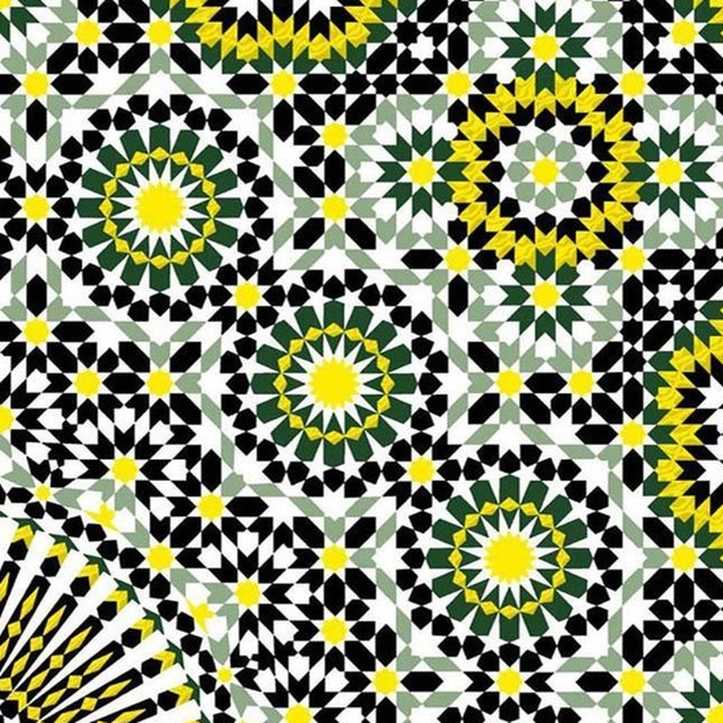 300x300mm Black Cream Mosaic Medallion Tiles TQ39-CN33G58