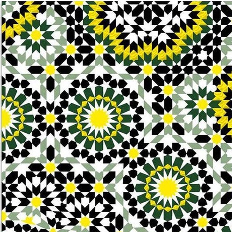 300x300mm Black Cream Mosaic Medallion Tiles TQ39-CN33G58