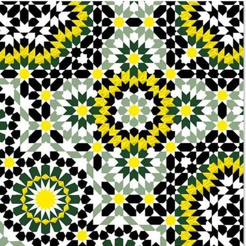 300x300mm Black Cream Mosaic Medallion Tiles TQ39-CN33G58