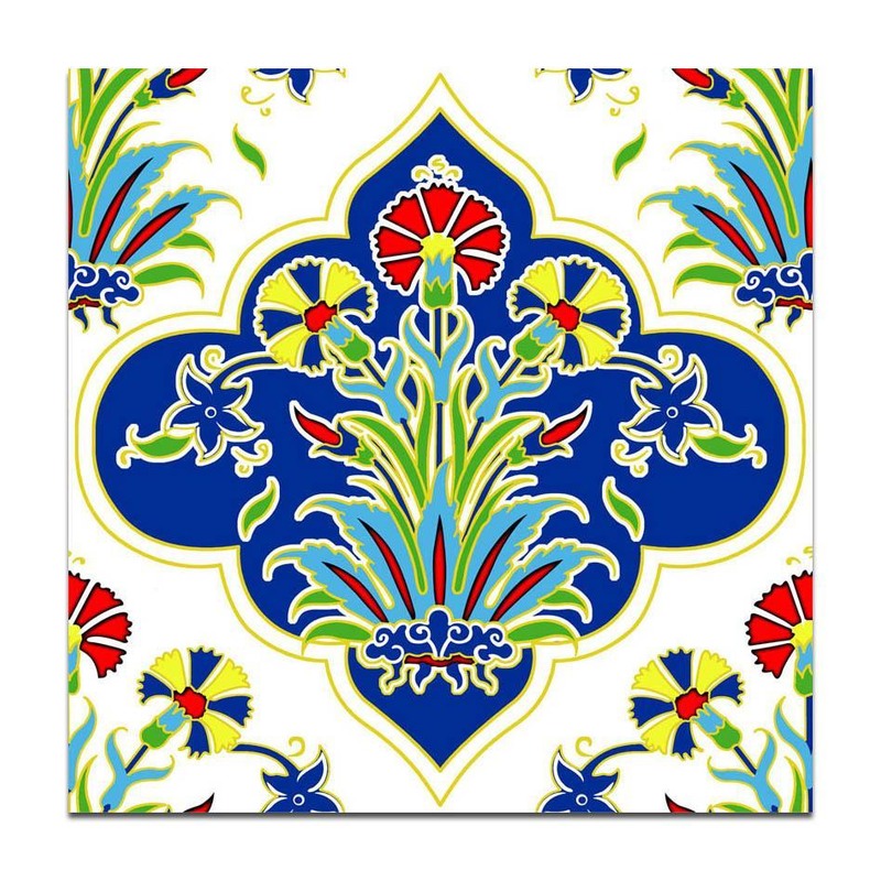 300x300mm Blue Multicolour Botanical Tiles TQ39-CN33G60