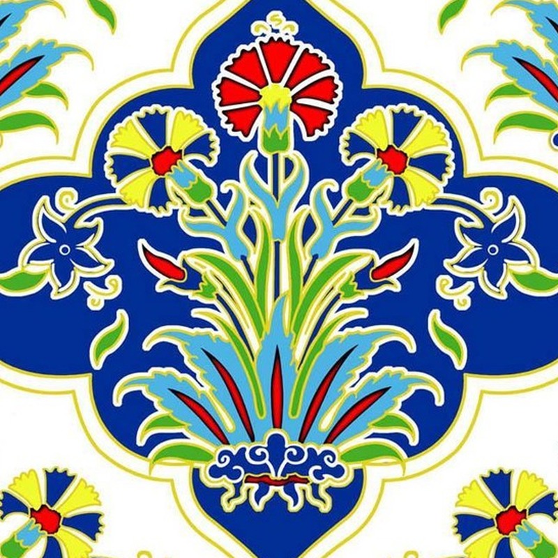 300x300mm Blue Multicolour Botanical Tiles TQ39-CN33G60