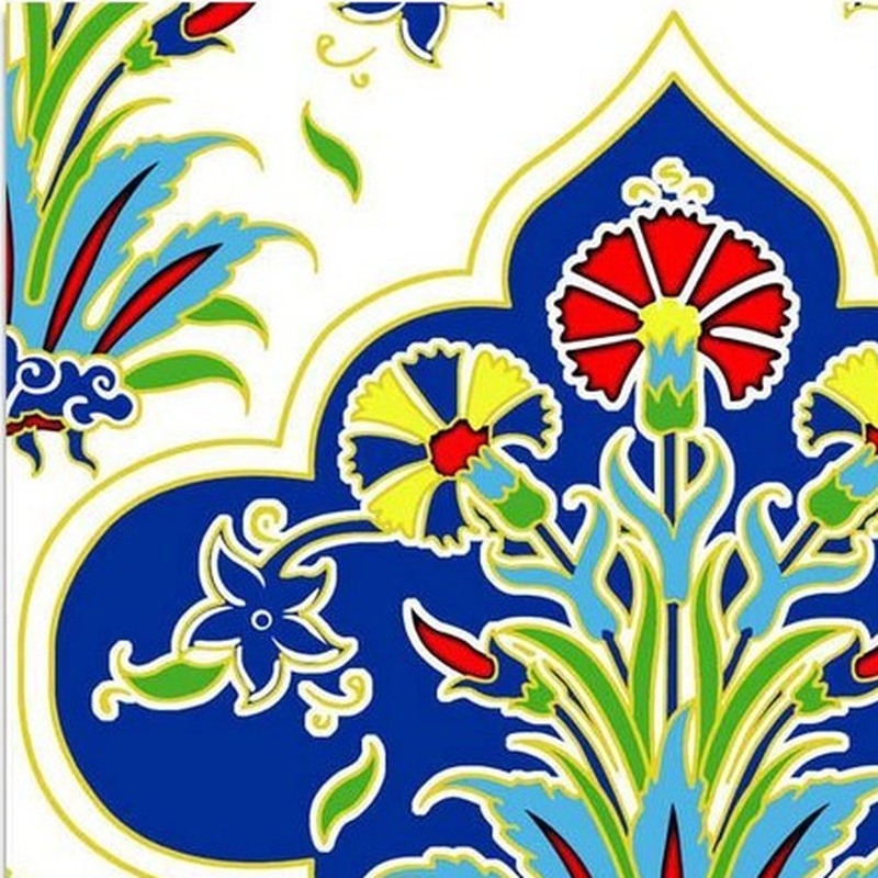 300x300mm Blue Multicolour Botanical Tiles TQ39-CN33G60