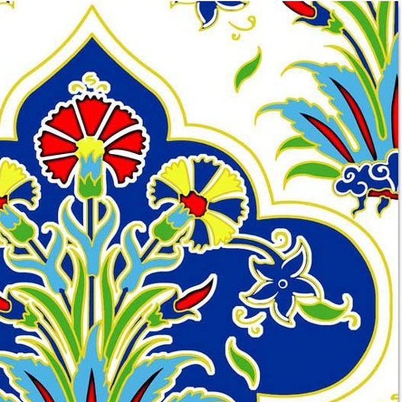 300x300mm Blue Multicolour Botanical Tiles TQ39-CN33G60