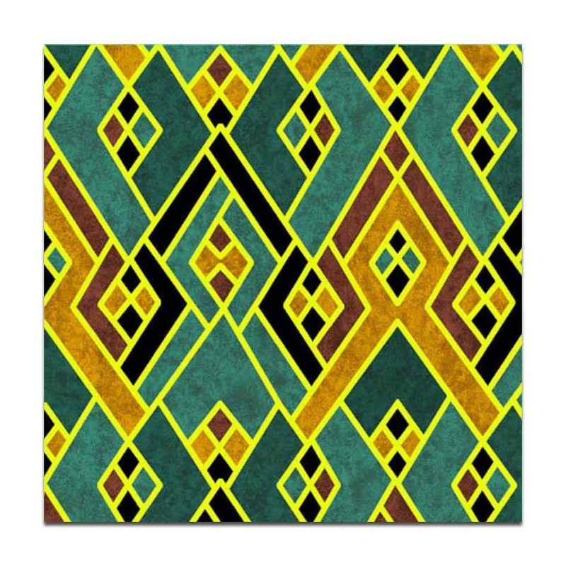 300x300mm Green Gold Tone Diamond Lattice Tiles TQ39-CN33G69