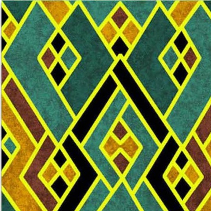 300x300mm Green Gold Tone Diamond Lattice Tiles TQ39-CN33G69