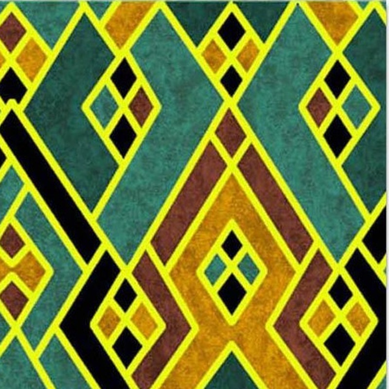 300x300mm Green Gold Tone Diamond Lattice Tiles TQ39-CN33G69