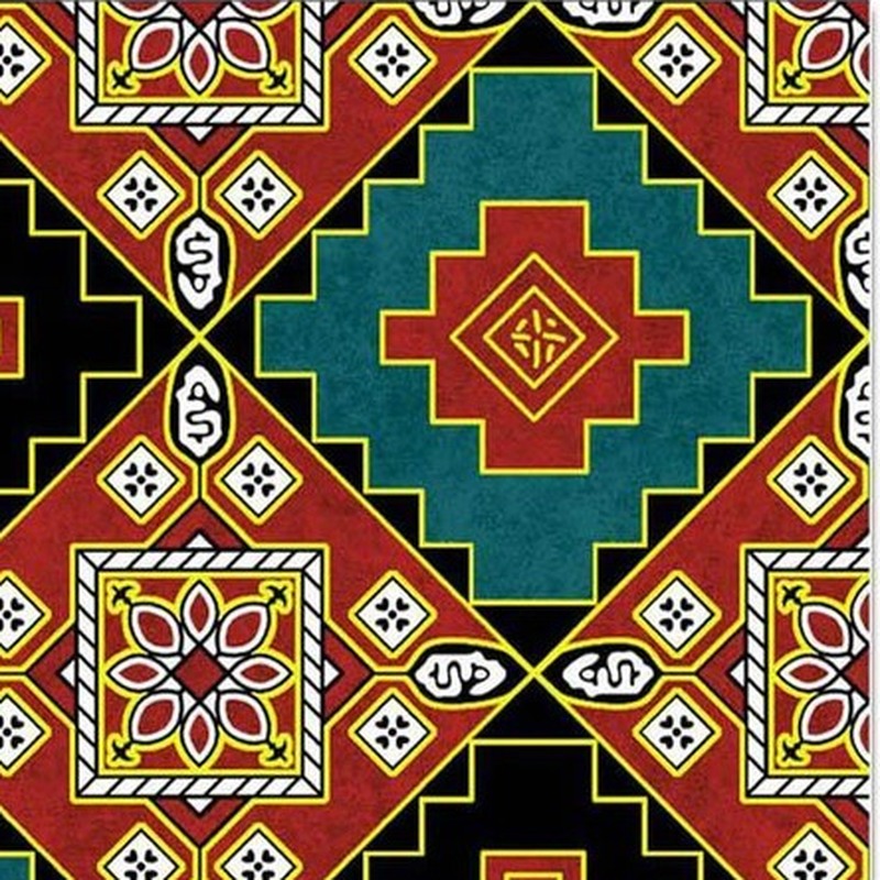 300x300mm Red Green Geometric Medallion Tiles TQ39-CN33G70