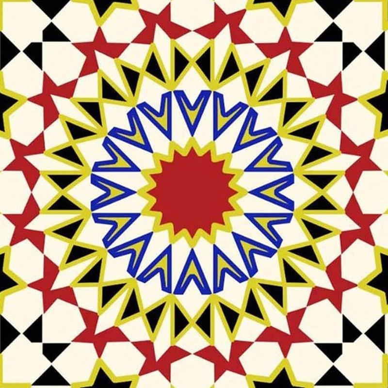 300x300mm Blue Multicolour Mosaic Star Tiles TQ39-CN33G71