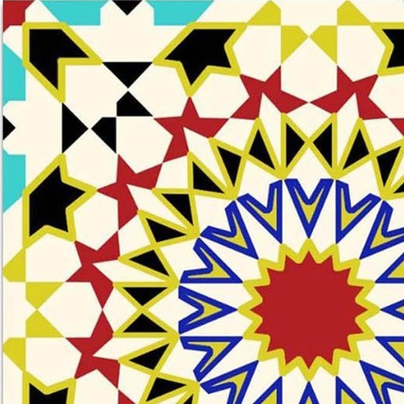 300x300mm Blue Multicolour Mosaic Star Tiles TQ39-CN33G71