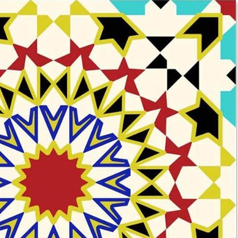 300x300mm Blue Multicolour Mosaic Star Tiles TQ39-CN33G71