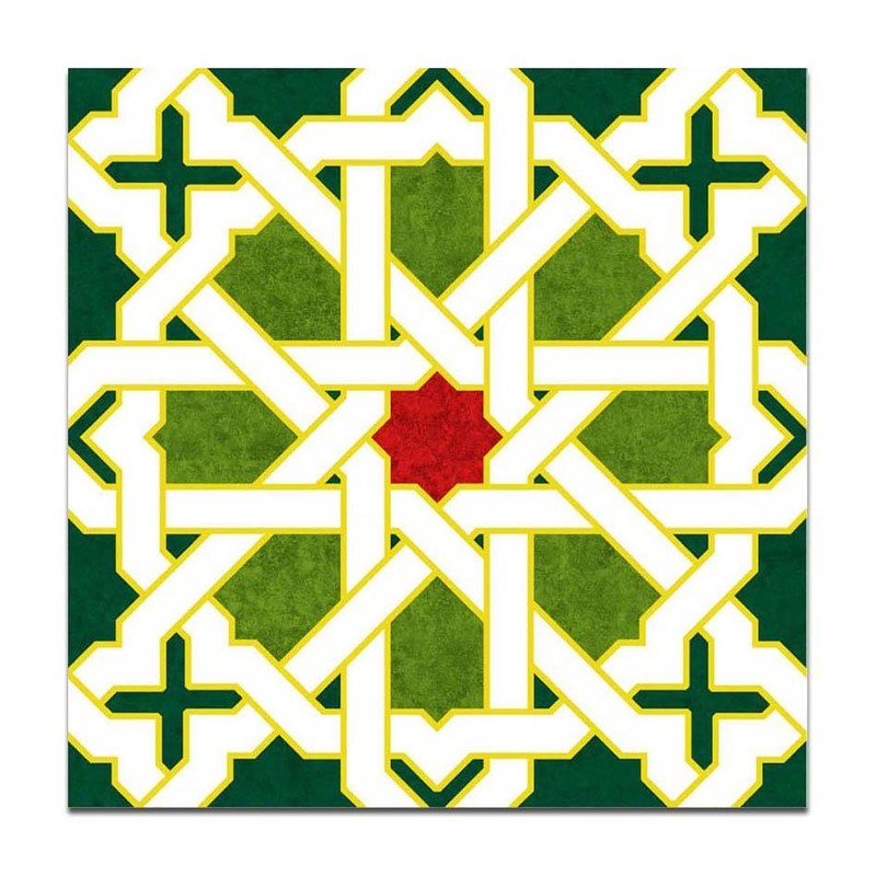 300x300mm Green White Star Lattice Tiles TQ39-CN33G72