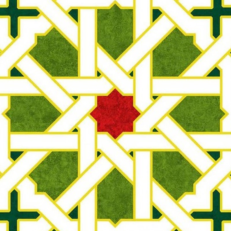 300x300mm Green White Star Lattice Tiles TQ39-CN33G72