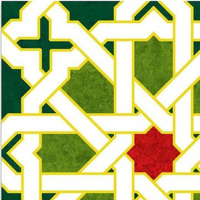 300x300mm Green White Star Lattice Tiles TQ39-CN33G72