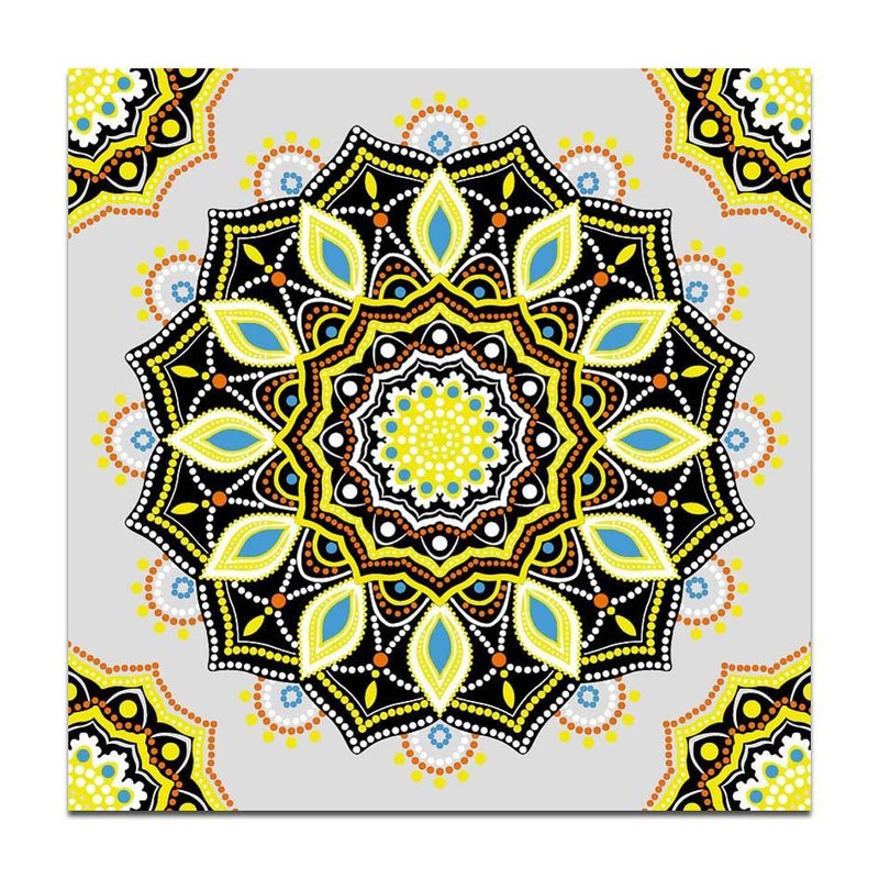 300x300mm Black Cream Ornamental Medallion Tiles TQ39-CN33G73