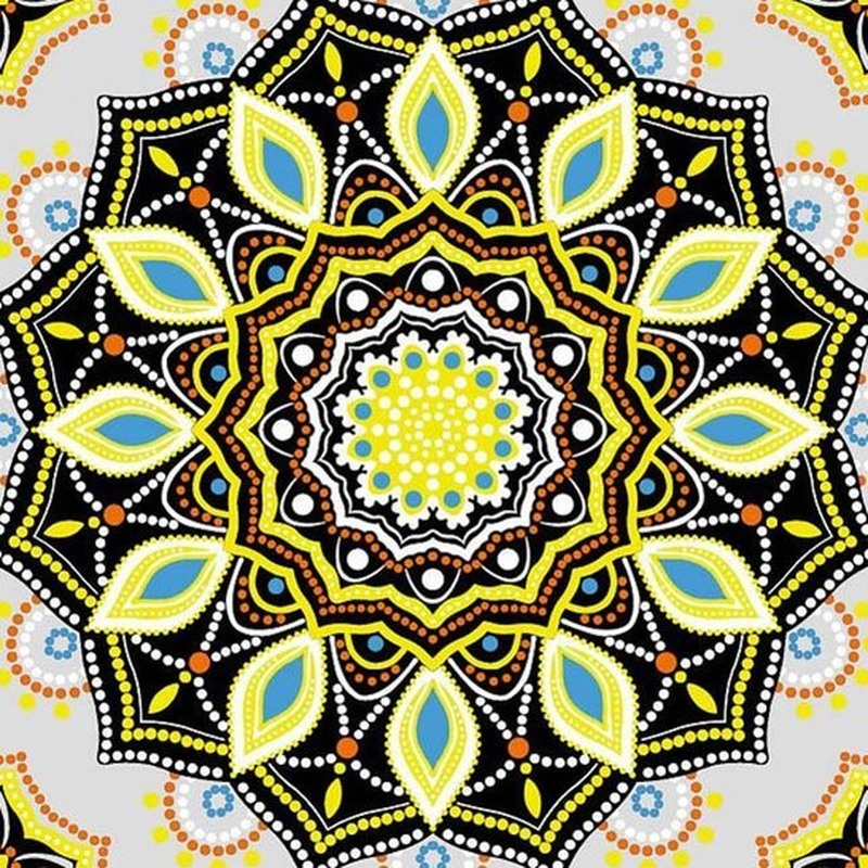 300x300mm Black Cream Ornamental Medallion Tiles TQ39-CN33G73