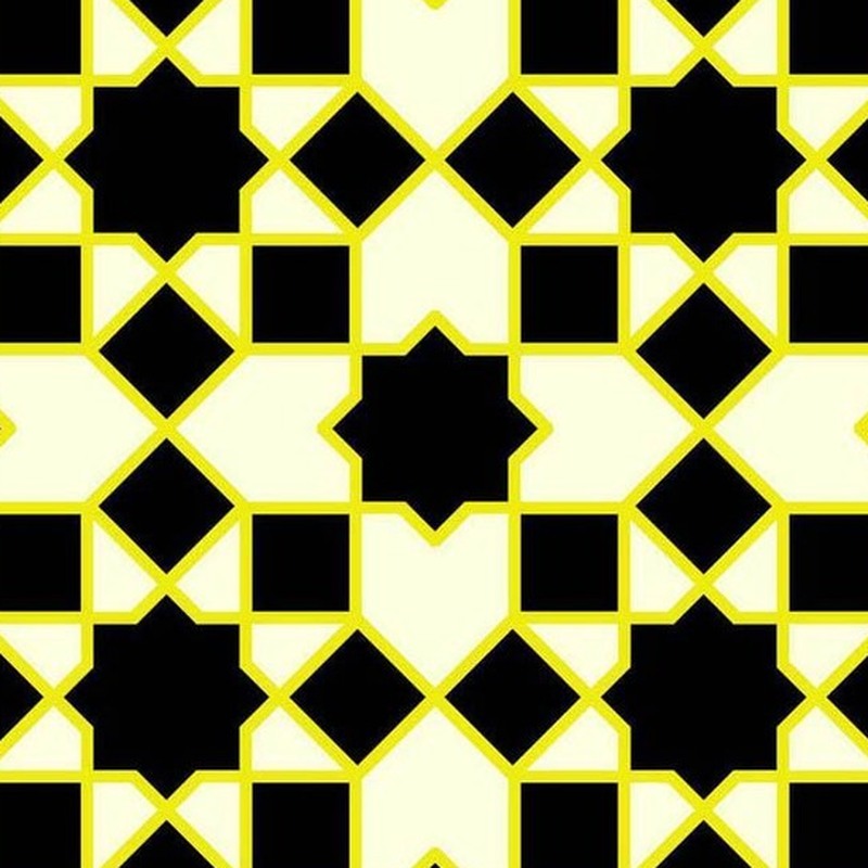 300x300mm Black Yellow Geometric Grid Tiles TQ39-CN33G74