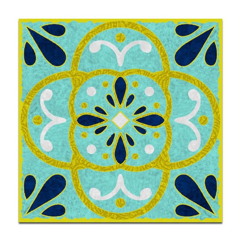300x300mm Aqua Blue Floral Tiles TQ39-CN33G79