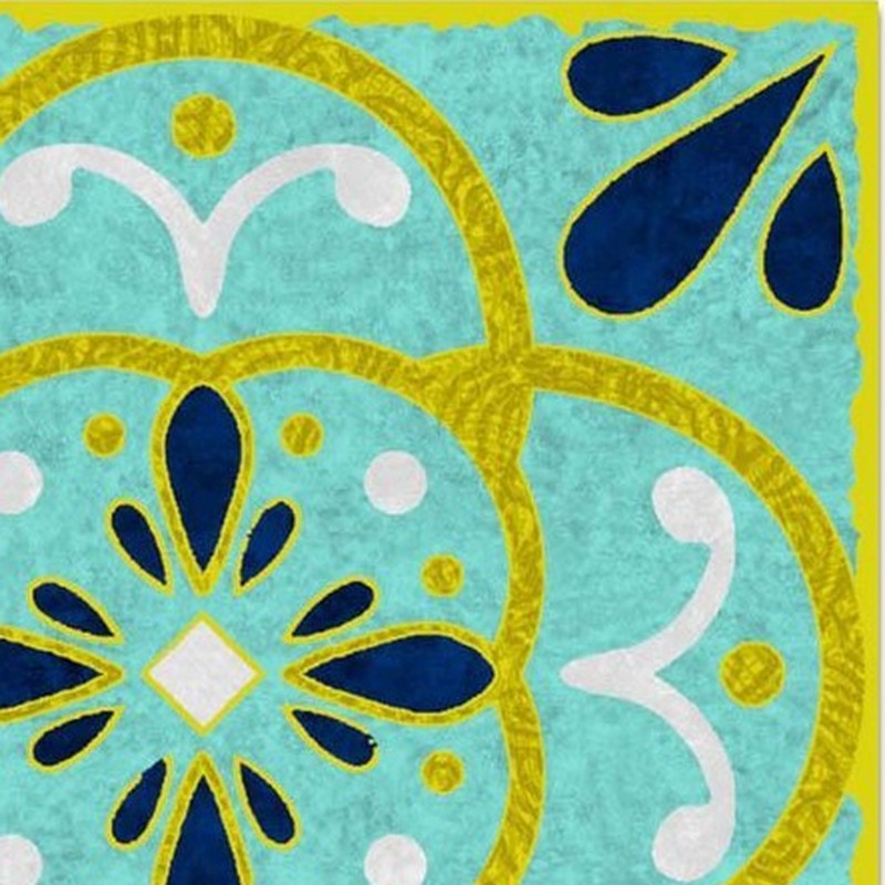 300x300mm Aqua Blue Floral Tiles TQ39-CN33G79