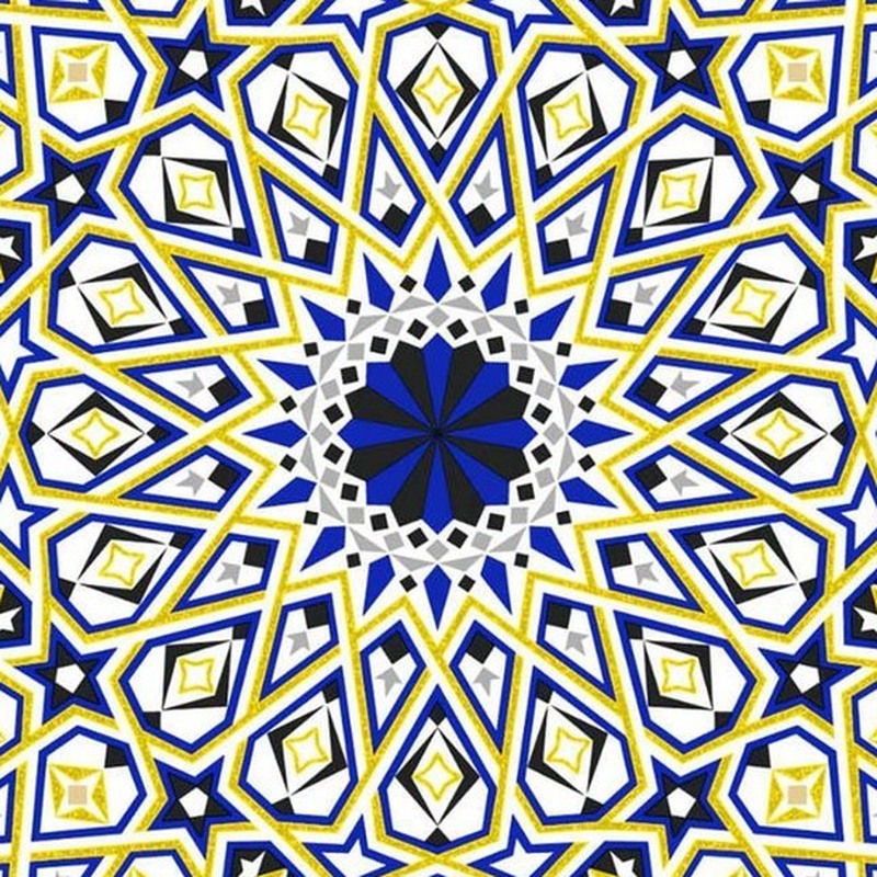 300x300mm Blue White Mosaic Star Tiles TQ39-CN33G91
